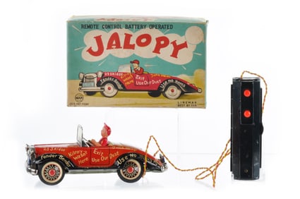 Linemar Jalopy Tin Car Battery Op, Japan Boxed