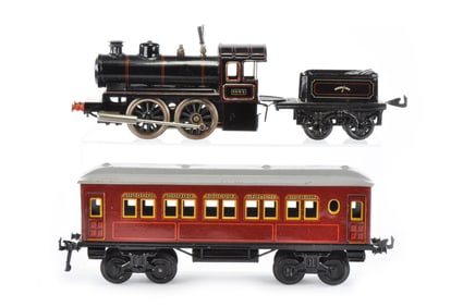 Bing Livesteam 1902 Large Gauge Engine with Passenger Car
