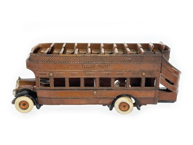 Arcade Yellow Coach Large Cast Iron Bus