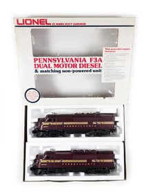 Lionel 6-8970 O Gauge Pennsylvania F3 Tuscan AA Diesel Locomotive Set NMIB