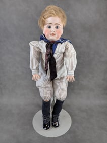 20" German Bisque Head doll Surprised Face Marked 11