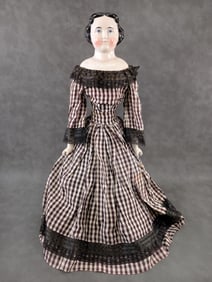 24" Flat Top China Head Doll Circa 1860's