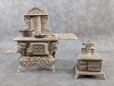 Antique Ideal and Star Cast Iron Toy Stoves Salesman Sample