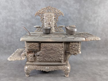 Amazing Huge Marvel Range Cast Iron Stove Kids Toy Salesman Sample