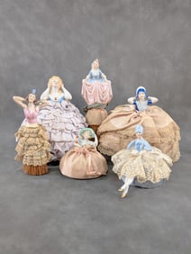 Lot of 6 Antique Half Lady Dolls