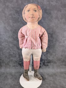 24" Large Vintage Fabric Mills Stuffed Cloth Doll