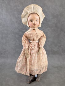 1850's IZANNAH WALKER AMERICAN FOLK ART DOLL Extremely Rare