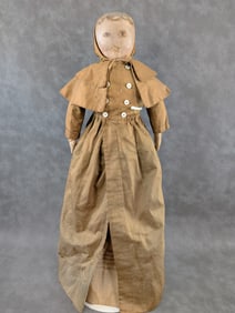 20" Antique Painted Face Cloth Body Doll