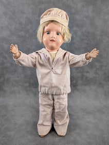 15" Antique Schoenhut Wooden Boy Doll