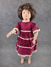 19" Antique Schoenhut Wooden Girl Doll