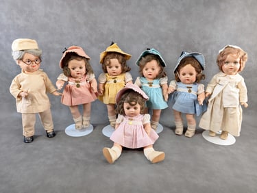Madame Alexander Dionne Quintuplets 12" Dolls + Doctor and Nurse Tagged AMAZING!