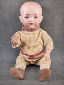 16" Antique Bisque Solid Dome Head German Baby Doll