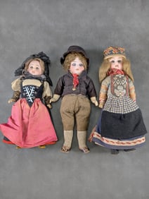 Lot of 3 Bisque Head Antique German Dolls