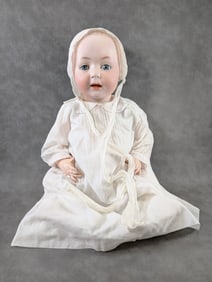 Huge 23" Tall Antique German Solid Dome Baby 232 Bisque Head