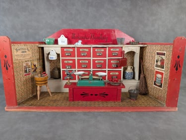 Antique Miniatures Decorated Country Store Scene