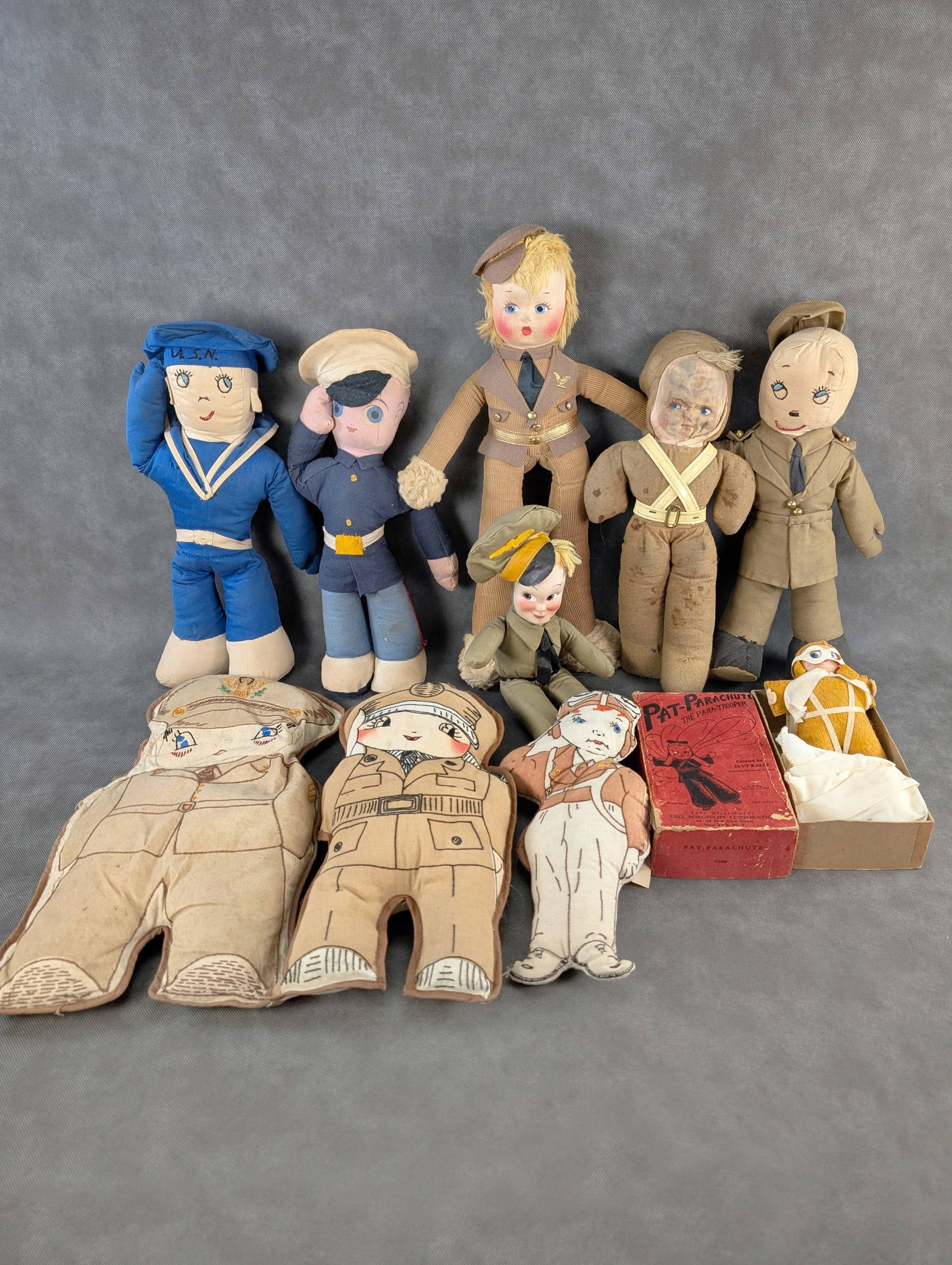 Lot Of 10 Vintage Wwii Dolls Auction