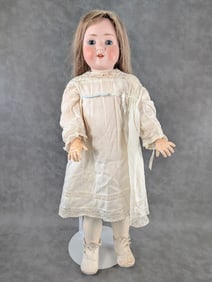 27" Adolf Heller German Antique Bisque Head Doll