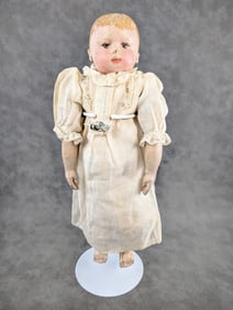 16" Antique Martha Chase Oil Cloth Doll