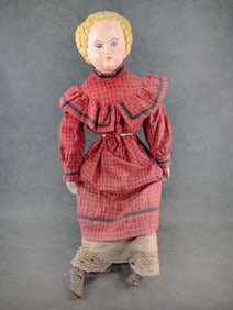 Amazing 32" M & S Superior Antique Paper Mache Doll