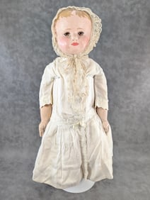 30" Antique Martha Chase Oil Cloth Doll