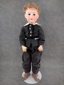 Antique German Bisque Head 24" Gebruder Heubach Boy Doll 8192