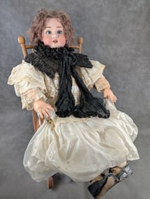 36" Antique German Schoenau Hoffmeister Bisque Head Doll