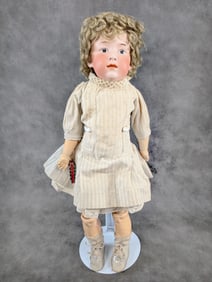 15" German Character Heubach Antique Bisque Head Doll