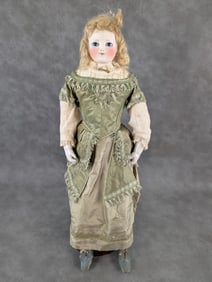 Rare 1800's French Rohmer or Rohmer-type Porcelain Fashion Lady Doll
