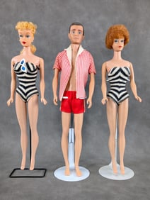 #4 Blonde Barbie Doll Titian Bubble Cut & Ken Doll Lot