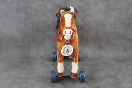 1998 Steiff Toy Horse on Wheels