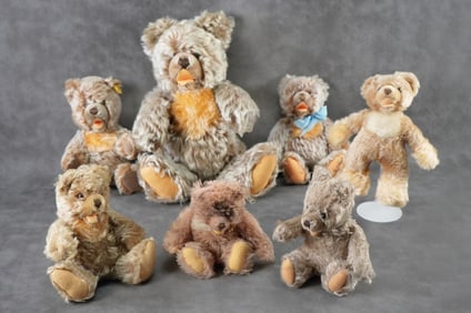 1950's-1960's Vintage Zotty Steiff Teddy Bears Lot of 7