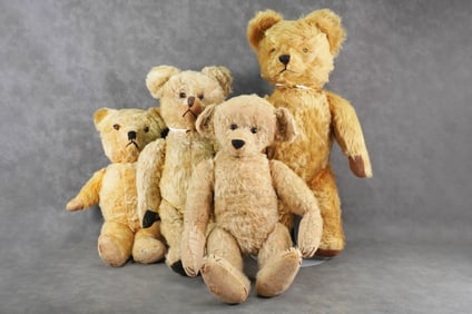 Lot of 4 Antique Teddy Bears