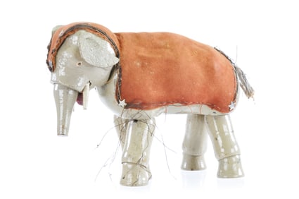 Schoenhut Wooden Elephant with Blanket