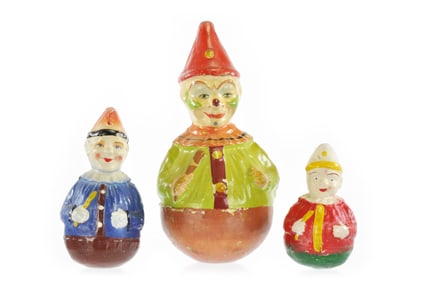 Set of 3 Schoenhut Rolly Dolly Clowns