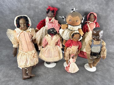 Amazing Group of Antique Black Dolls