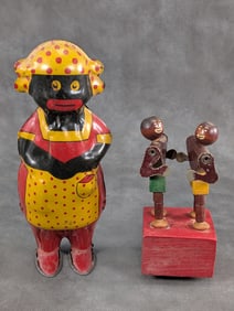 Lindstrom Toys Tin Litho Mammy Wind-up works and Push-up Boxers
