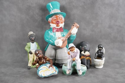 Black Americana Figural Bottles and Other Bisque Items