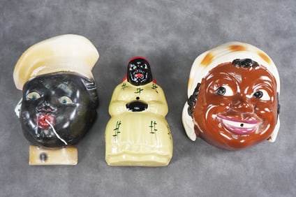 Lot of 3 String Holders Ceramic and Plaster