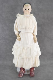 c1840's French Johann Muller / Andreas Voit Paper Mache' Shoulder Head Doll