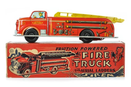 Marx Friction Powered Fire Truck with Ladders