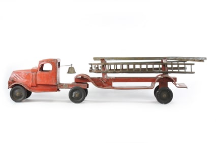 Large Turner Toys No. 76 Steel Ladder Truck with Rubber Wheels