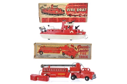Ideal Boxed Fire Boat and General Molded Plastics Engine