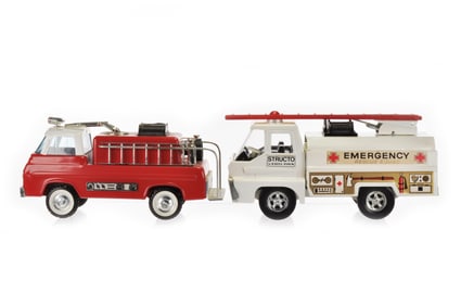Structo and Nylint Fire Rescue Steel Trucks
