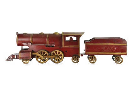 Schieble Pressed Steel 2-4-2 Steel Engine and Tender