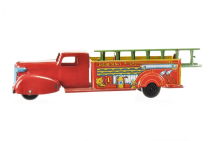 Wyandotte Engine Co. 1 Ladder Fire Truck in Pressed Steel