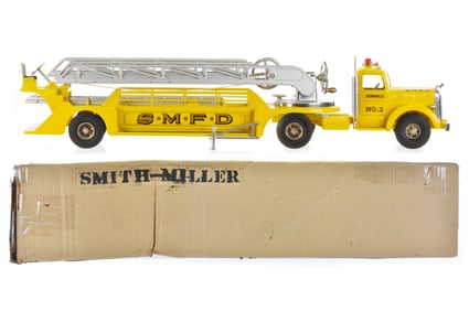 Smith-Miller Fred Thompson SMFD L Mack No. 3 Aerial Ladder Fire Truck in Yellow Boxed