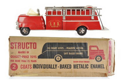 Structo No 701 Fire Pumper Steel Truck Toy