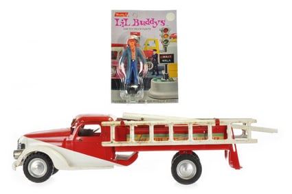 Buddy L 1950s Fire Aerial Ladder Truck with Bell
