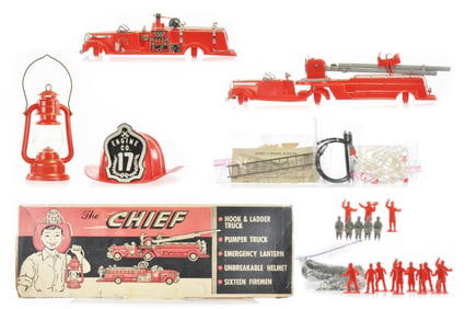 Boxed Fire Chief Set by Eldon with Accessories