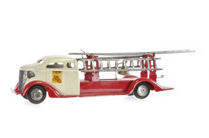 Medium Turner White and Red Ladder Truck with Bell
